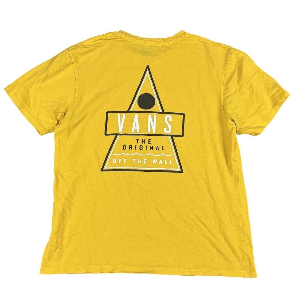 Vans Off the Wall Slim Fit Yellow 100% Cotton T-Shirt Sz Large